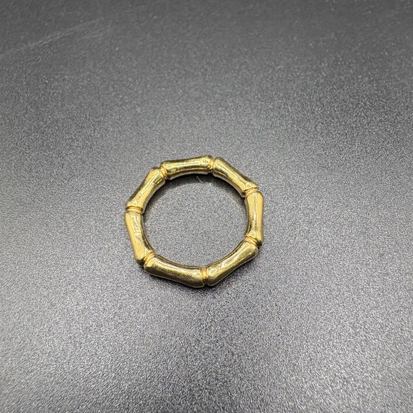 Jewelry - Vintage Bamboo-Style Gold Tone Ring – Size M (US 6.5) ✨🌿
